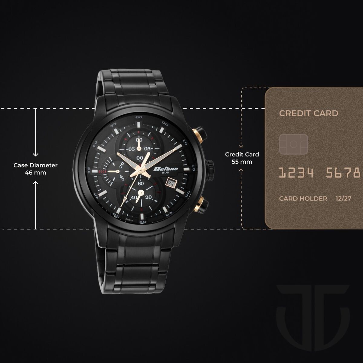 Titan Octane Black Dial Chronograph Watch for Men 3