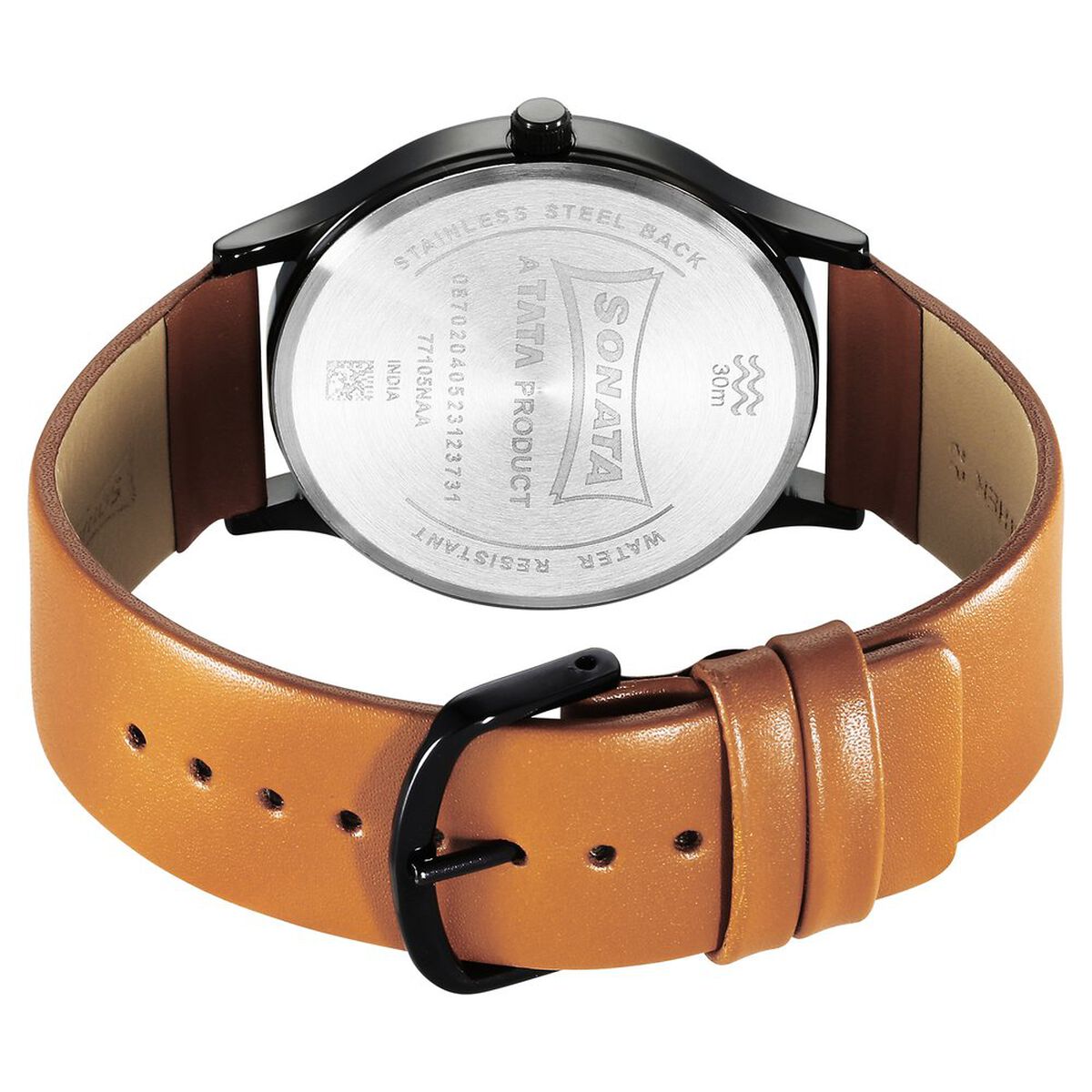 Sonata Aspire Quartz Analog Black Dial Leather Strap Watch for Men 4