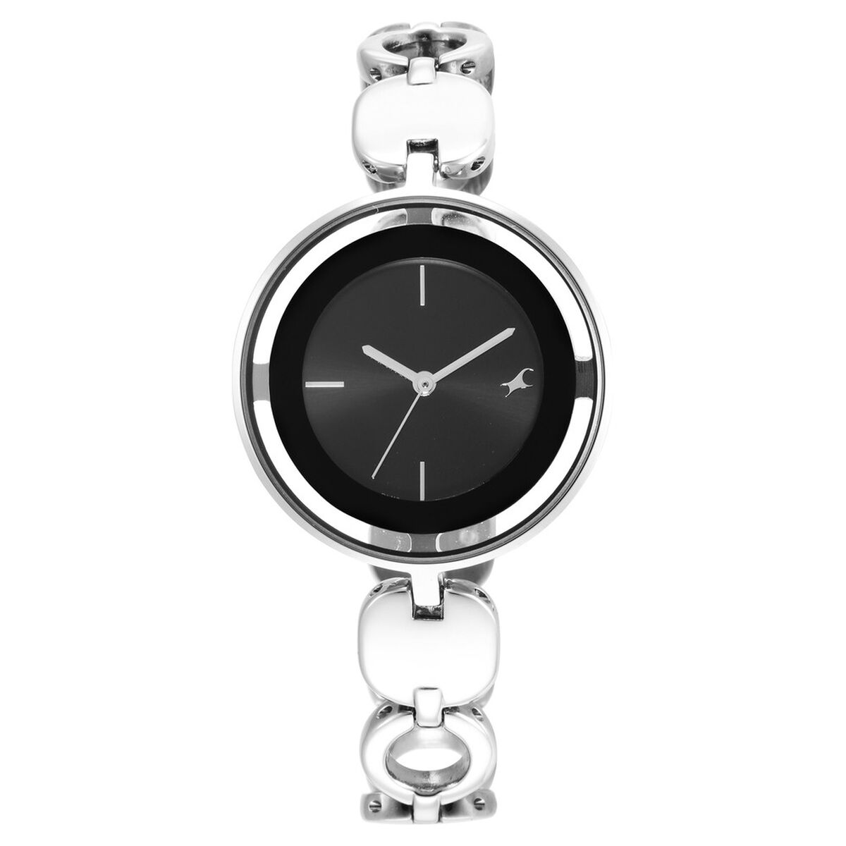 Fastrack Glitch Quartz Analog Silver Dial Metal Strap Watch for Girls 2