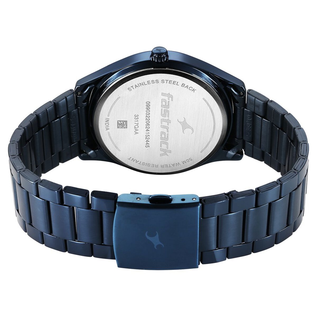 Fastrack Stunners Quartz Analog Blue Dial Blue Metal Strap Watch For Guys 5