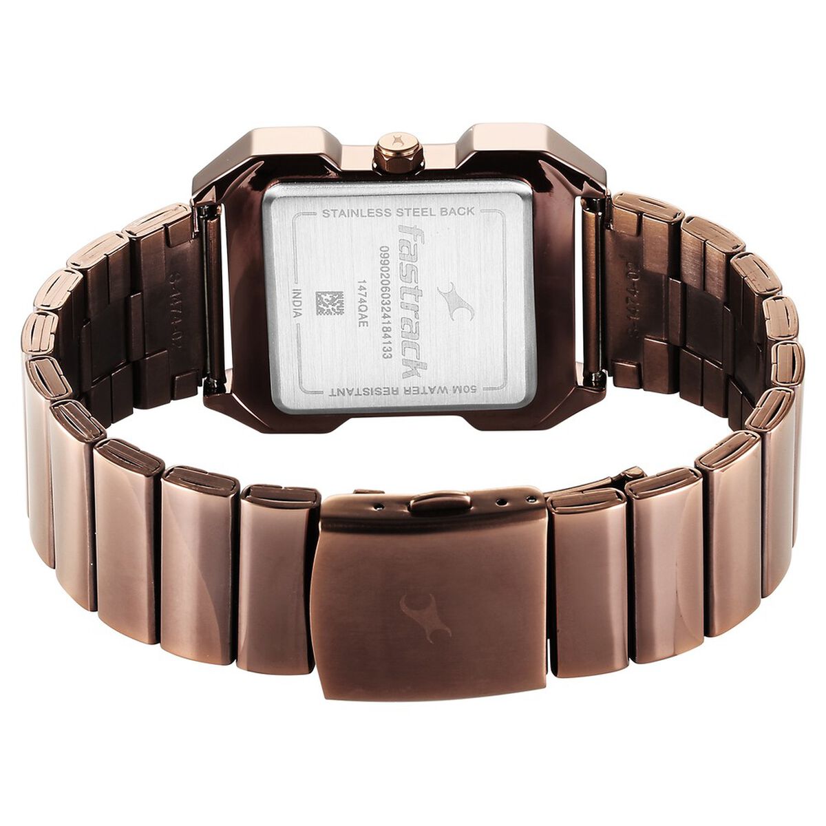 Fastrack Pulse Quartz Analog Beige Dial With Brown Colour Stainless steel Strap Watch for Guys 5