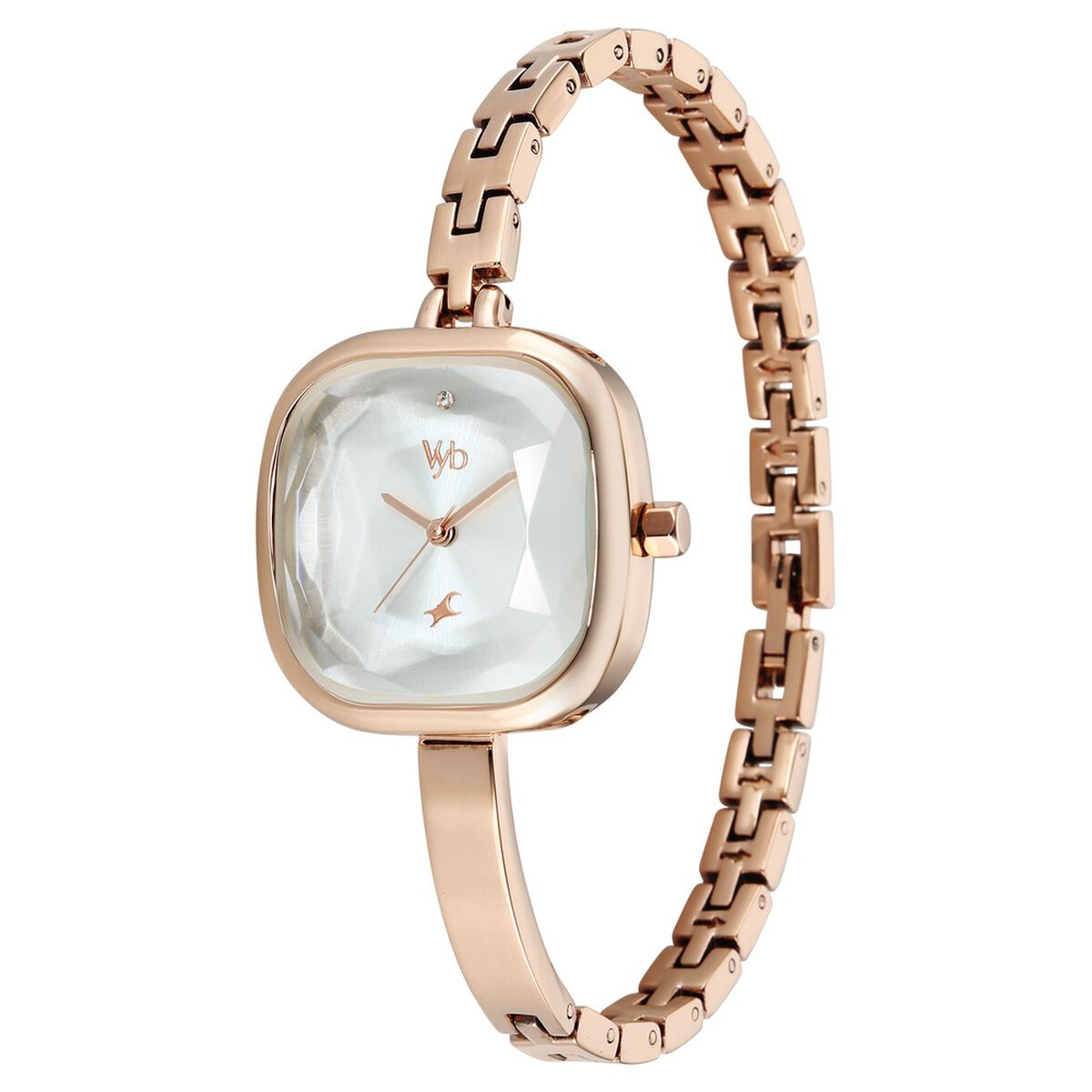 Vyb Aurora By Fastrack Quartz Analog Silver Dial Rose Gold Metal Strap Watch For Girls 3