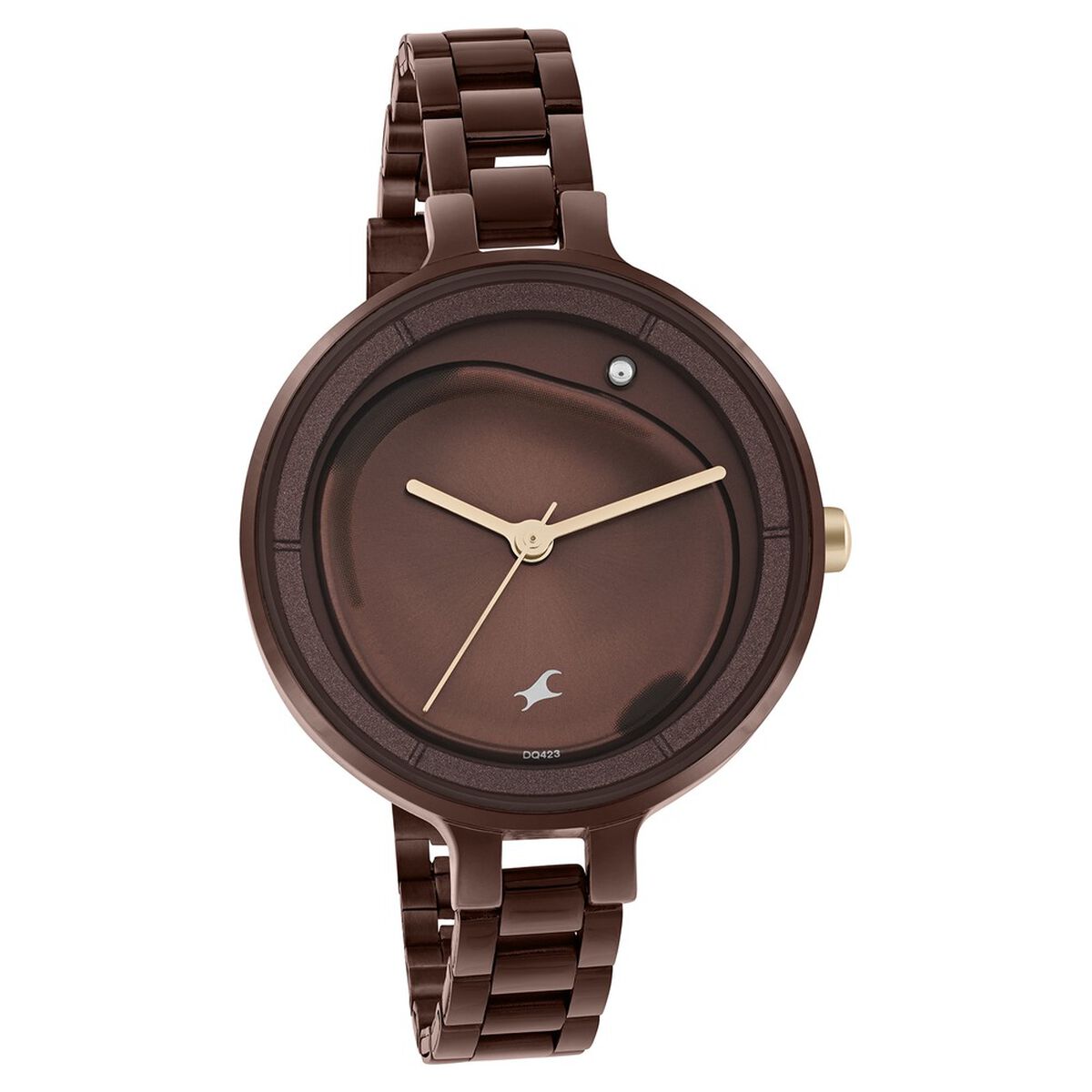 Fastrack MetaWe Quartz Analog Brown Dial Stainless Steel Strap Watch For Girls 2