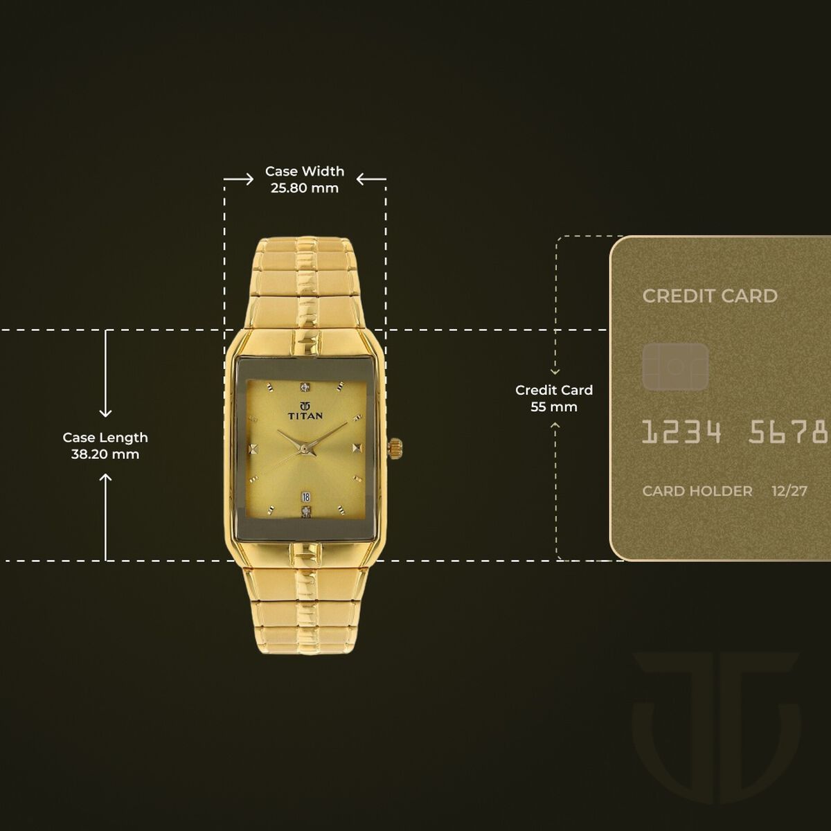 Titan Golden Dial Analog with DateMetal Strap watch for Men 3