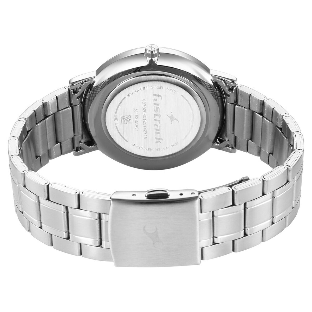 Fastrack Stunners X Quartz Analog Green Dial Stainless Steel Strap Watch For Guys 5
