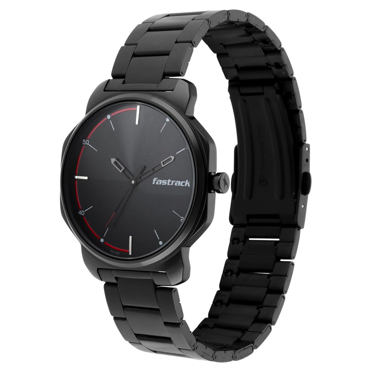 Fastrack Stunners Quartz Analog Black Dial Metal Strap Watch for Guys 4