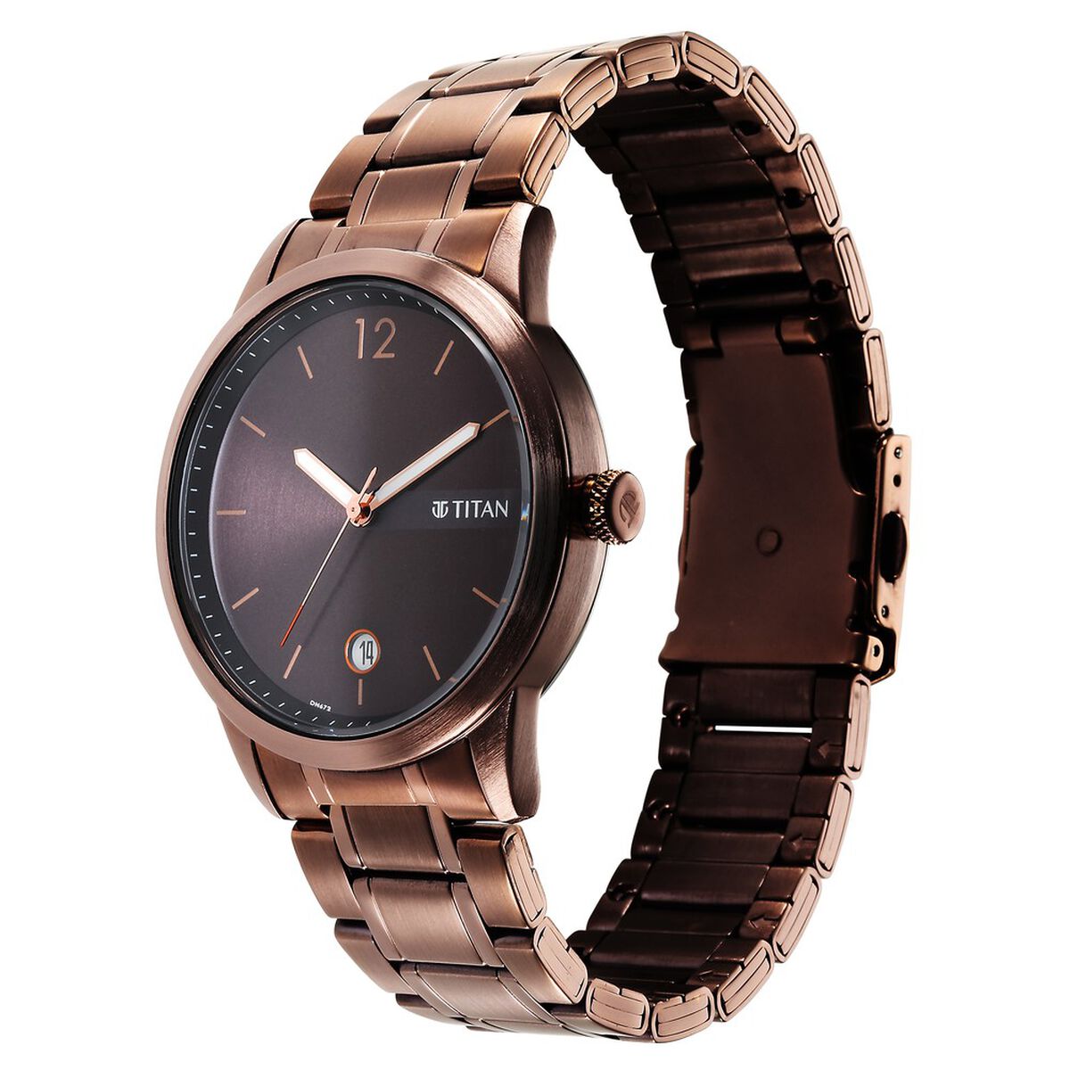 Titan Neo Splash Brown Dial Analog with Date Stainless Steel Strap Watch for Men 4