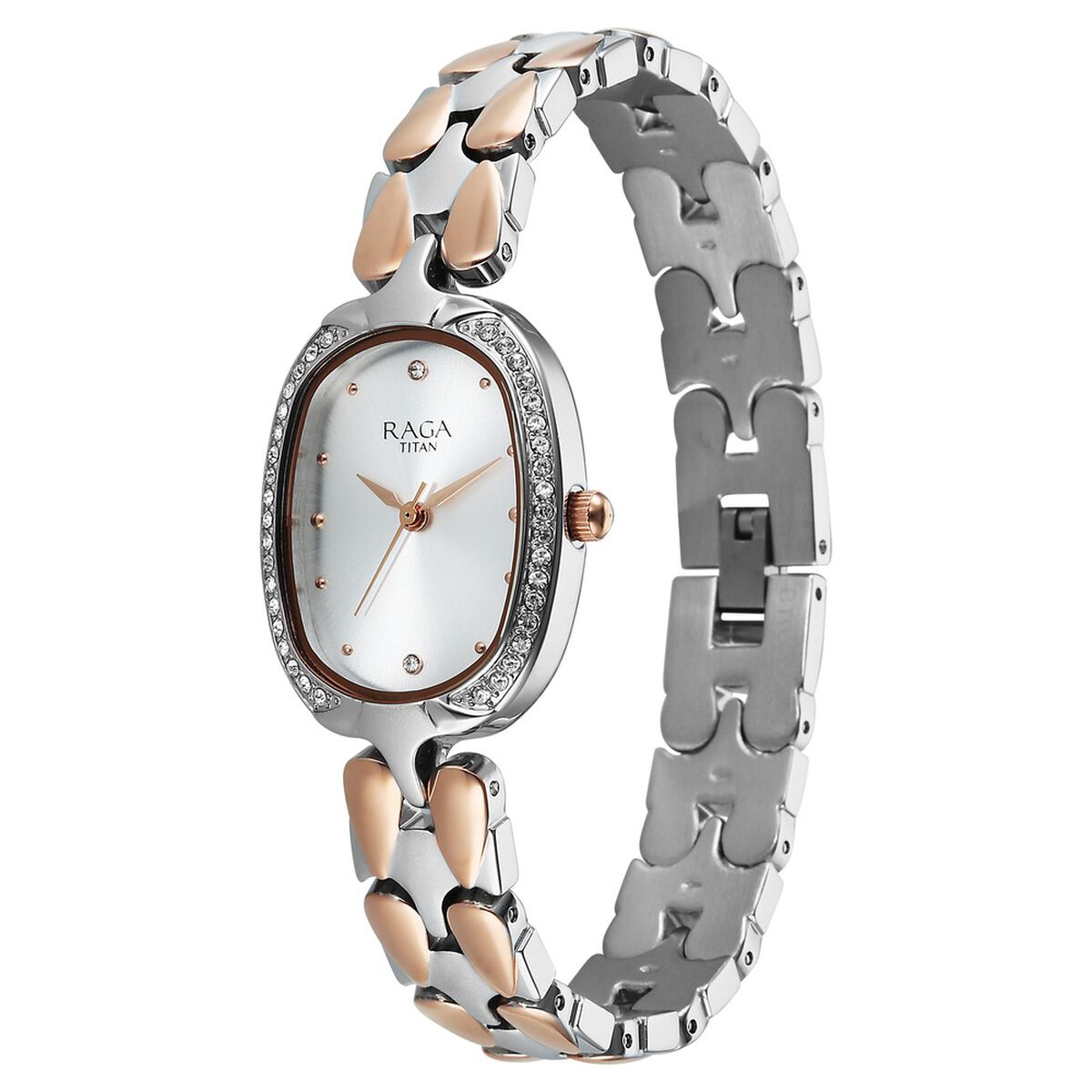 Titan Raga Showstopper Quartz Analog Silver Dial Two Toned Metal Strap Watch For Women 3