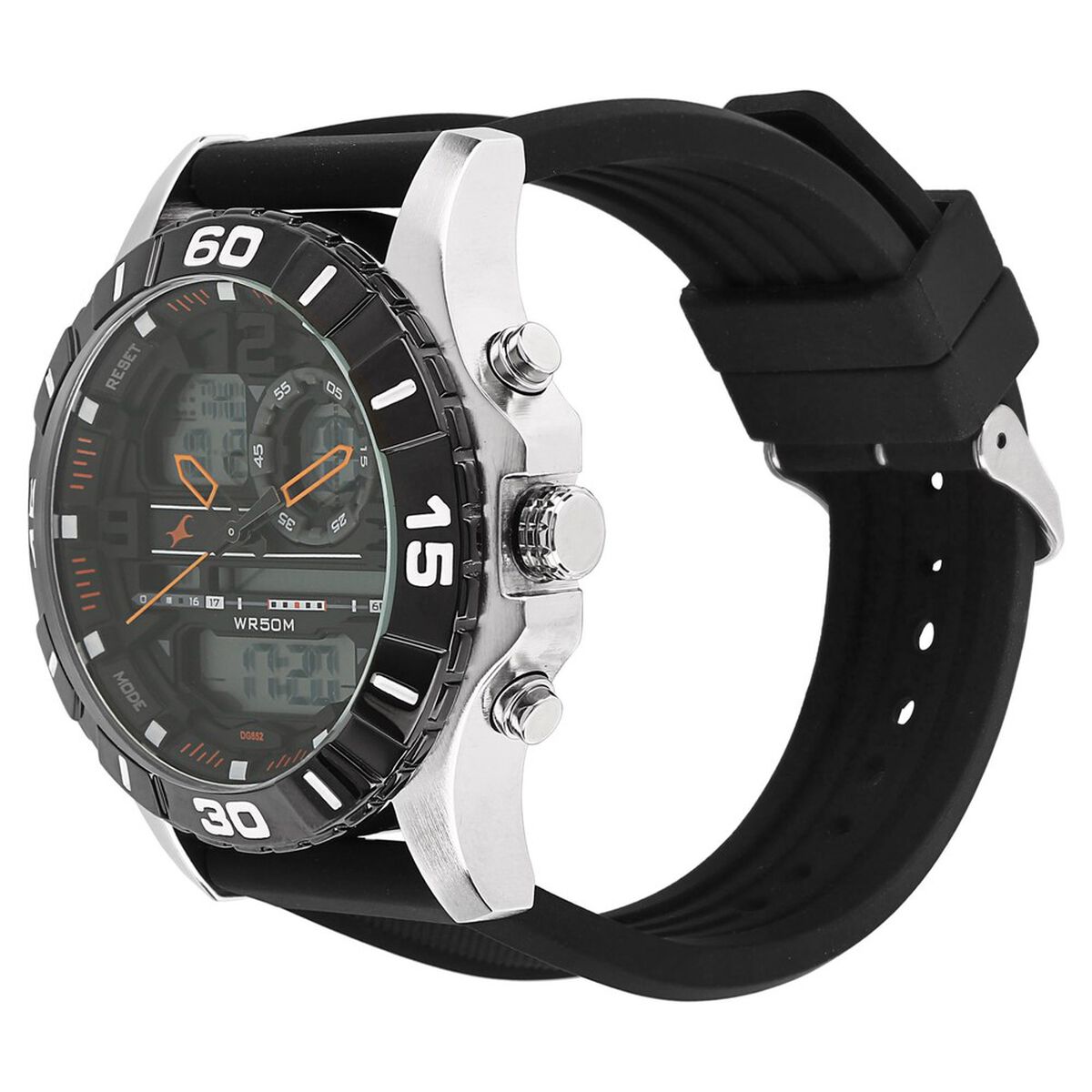 Fastrack Quartz Analog Digital Black Dial Silicone Strap Watch for Guys 2