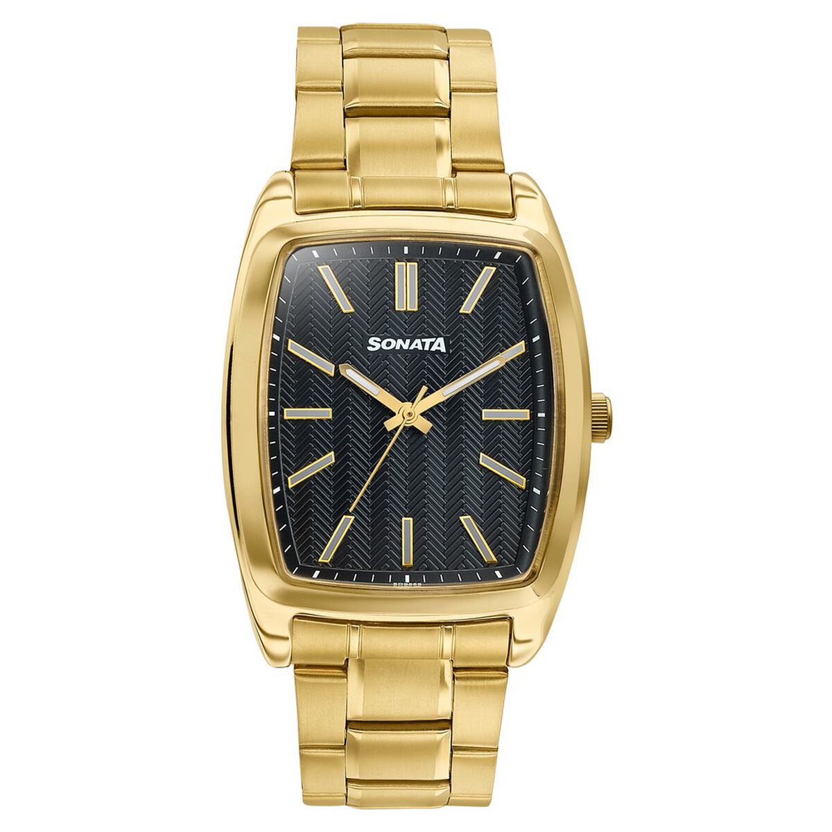 Sonata Ascent Gold & Black Tonneau Watch for Men 1