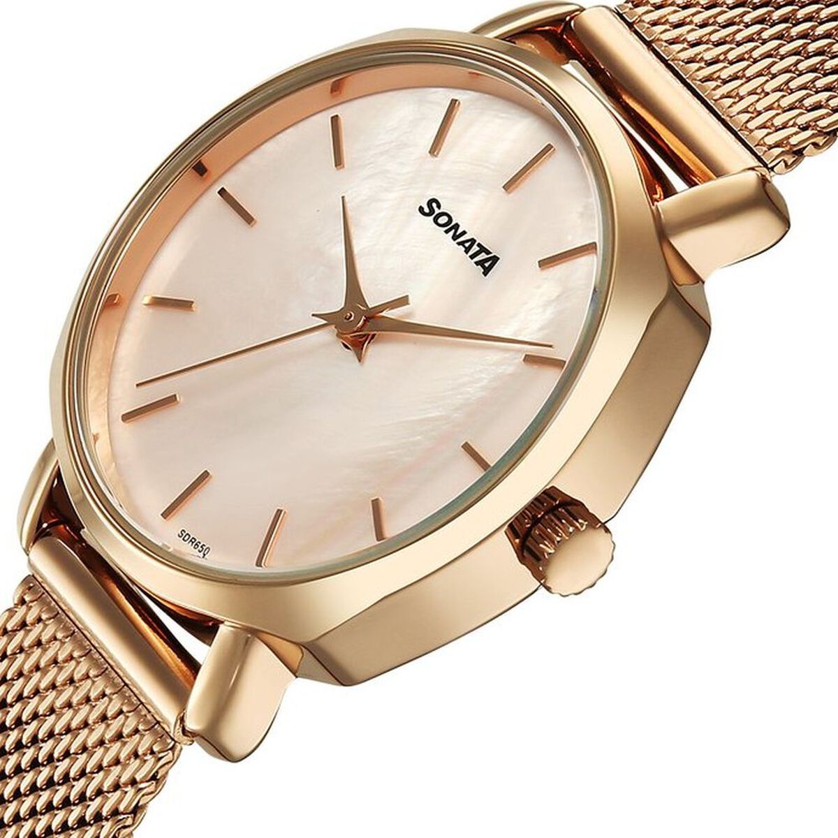 Sonata Eternia Quartz Analog Pink Dial Metal Strap Watch For Women 4