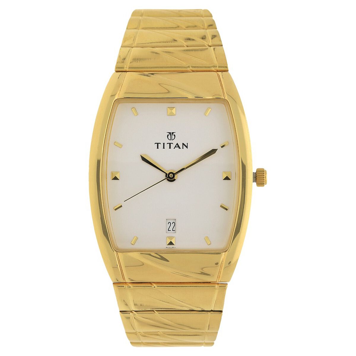 Titan Quartz Analog with Date White Dial Stainless Steel Strap Watch for Men 2