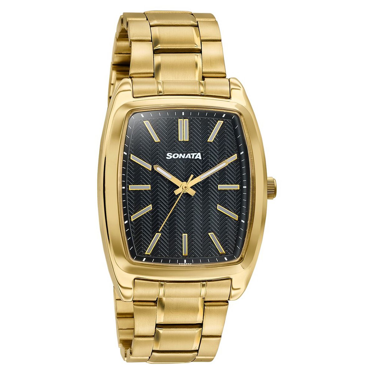 Sonata Ascent Gold & Black Tonneau Watch for Men 2