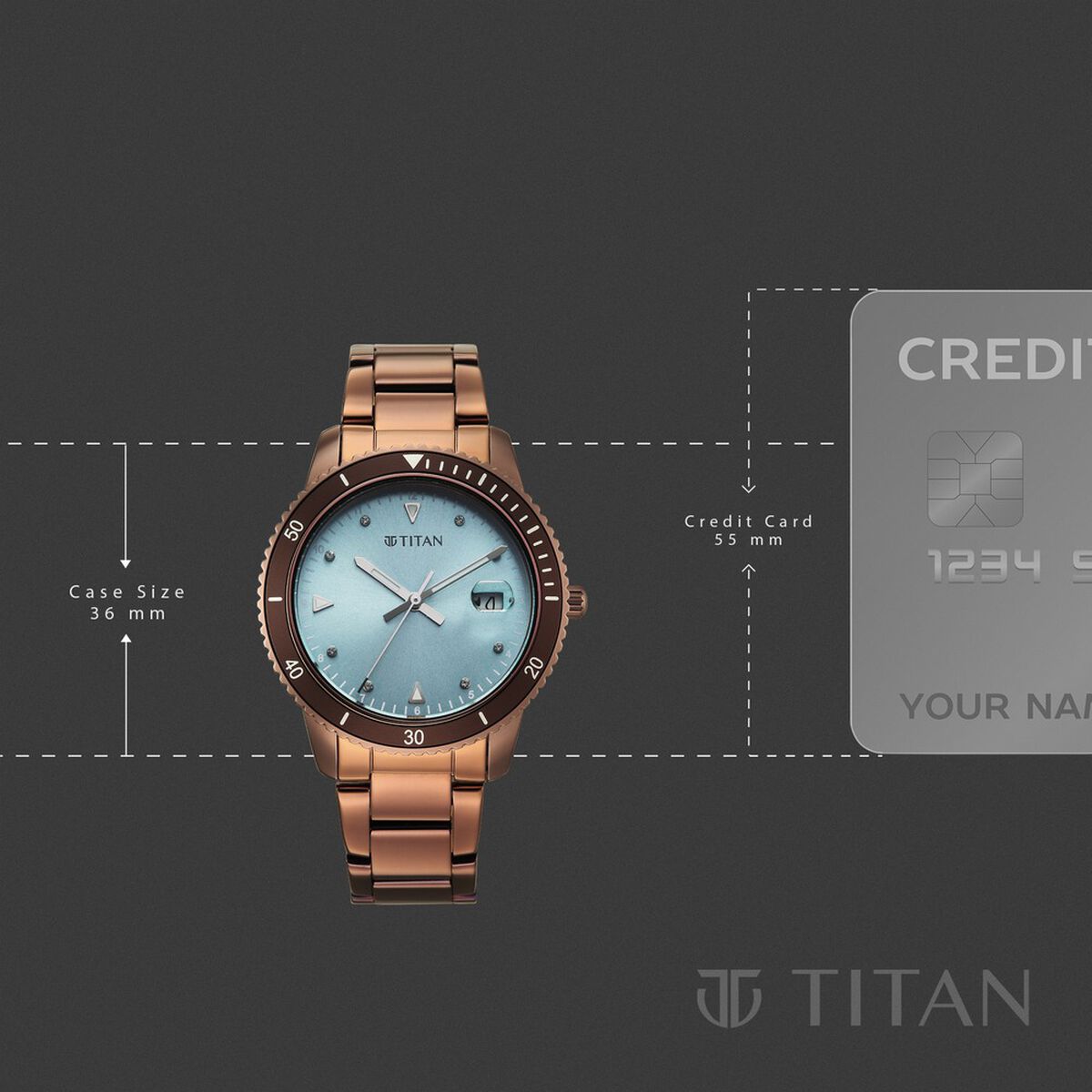 Titan Purple Sports Fashion Quartz Analog with Date Green Dial Rose Gold Stainless Steel Strap Watch For Women 4
