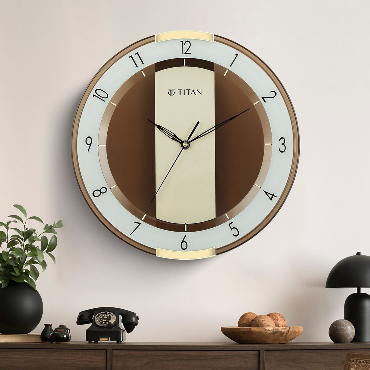 Titan Contemporary Multicoloured Wall Clock with a partly Semi-transparent Dial 33.80 x 33.80 cm - Medium Size 1