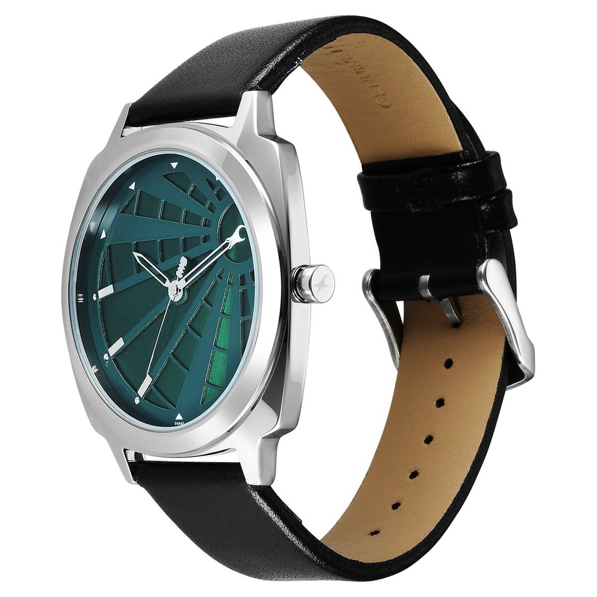 Fastrack Groove Quartz Analog Green Dial Guys Leather Watch 5