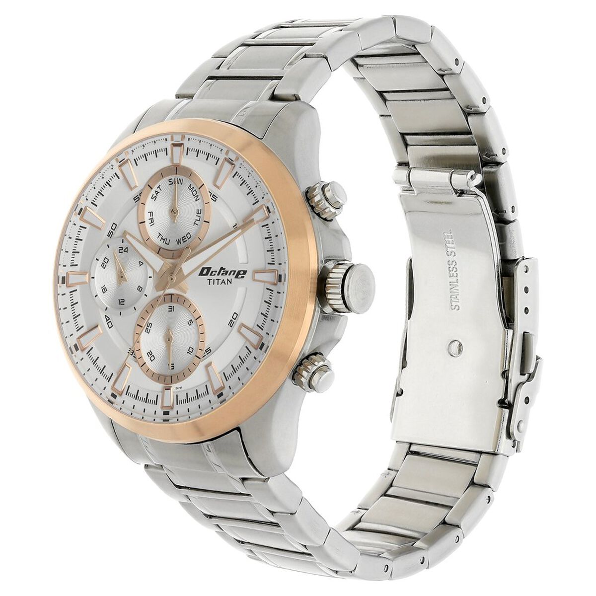 Titan Octane White Dial Quartz Multifunction Stainless Steel Strap watch for Men 3