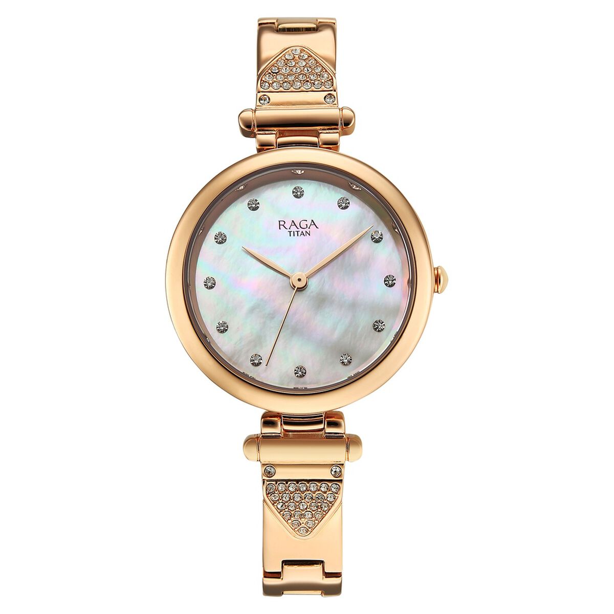 Titan Raga Glimmers Quartz Analog Mother of Pearl Dial Rose Gold Metal Strap Watch For Women 2