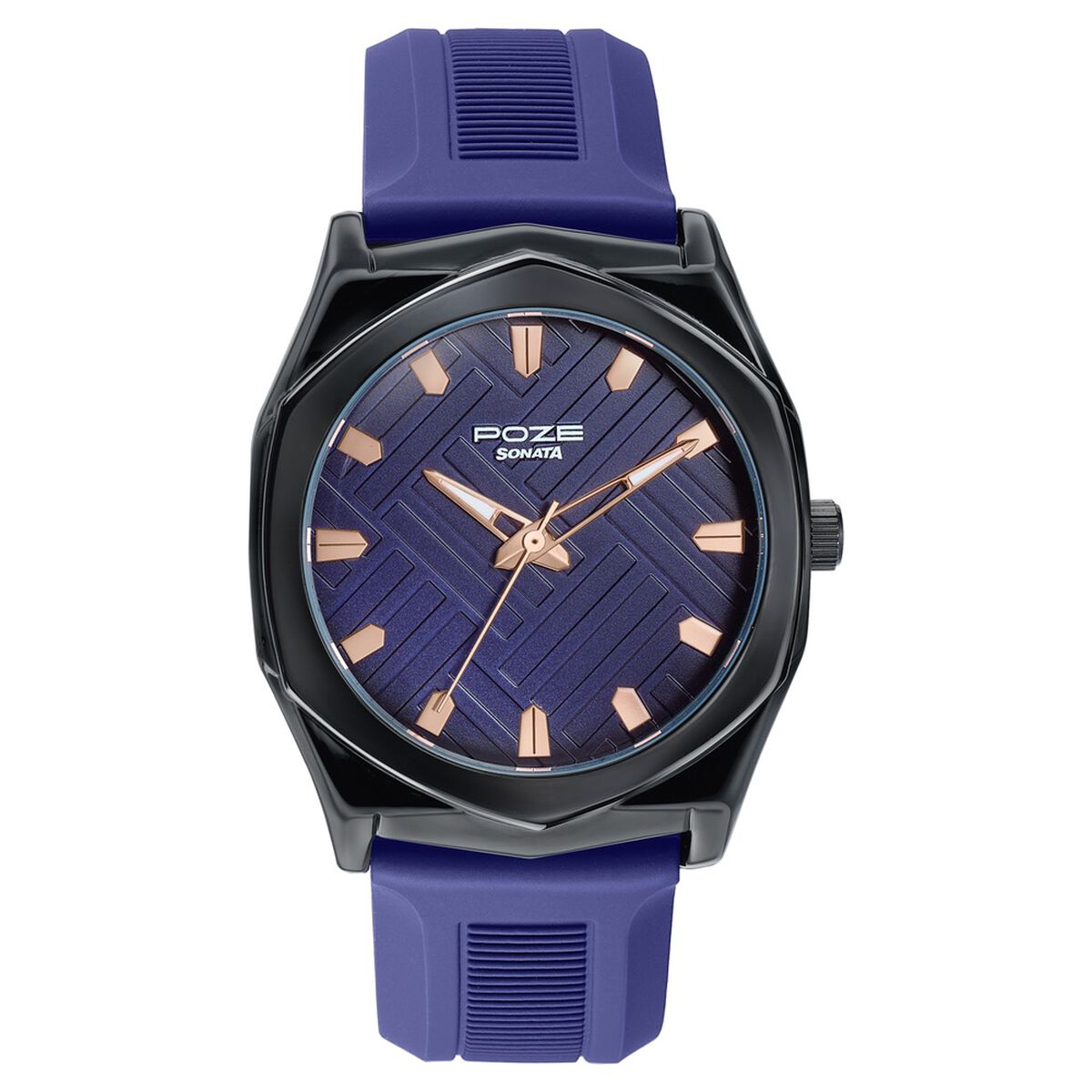 Poze By Sonata Quartz Analog Blue Dial Blue Silicone Strap Watch For Men 2