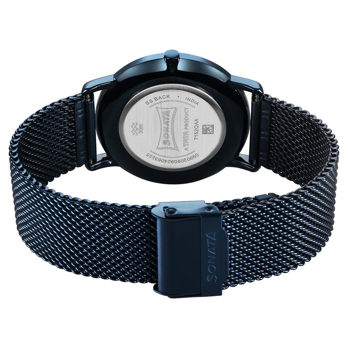 Sonata Sleek Quartz Analog Blue Dial Blue Stainless Steel Strap Watch For Men 4