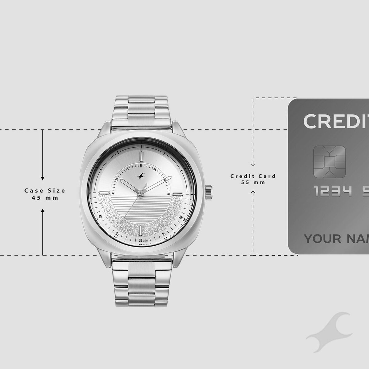 Fastrack Stunners Quartz Analog Silver Dial Silver Stainless Steel Strap Watch For Guys 4