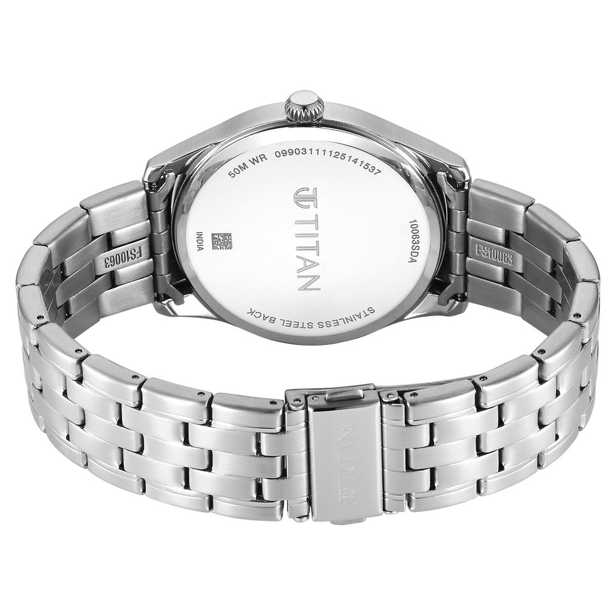 Titan Neo Roman Analog with Silver White Dial Silver Stainless Steel Strap Watch for Men 5