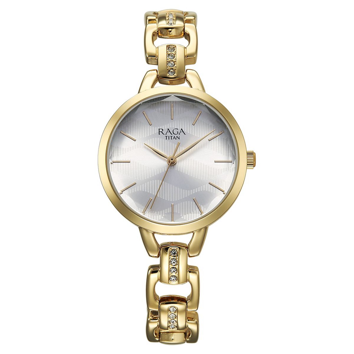 Titan Raga Showstopper Quartz Analog Silver Dial Metal Strap Watch For Women 1