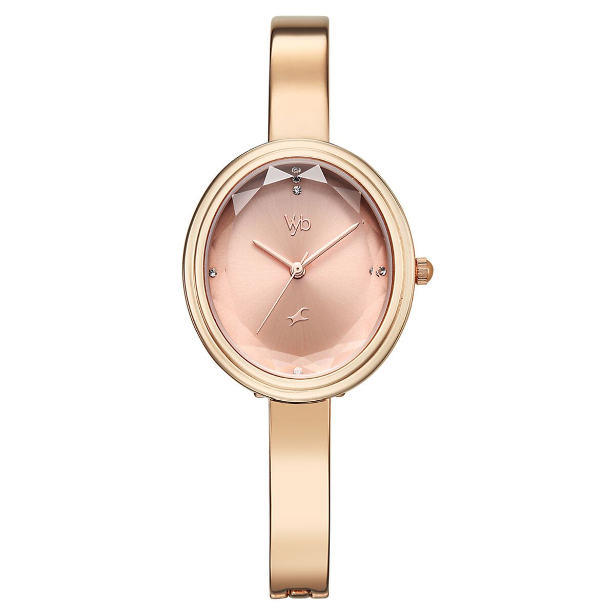 Vyb Aura By Fastrack Quartz Analog Pink Dial Two Toned Metal Strap Watch For Girls 1