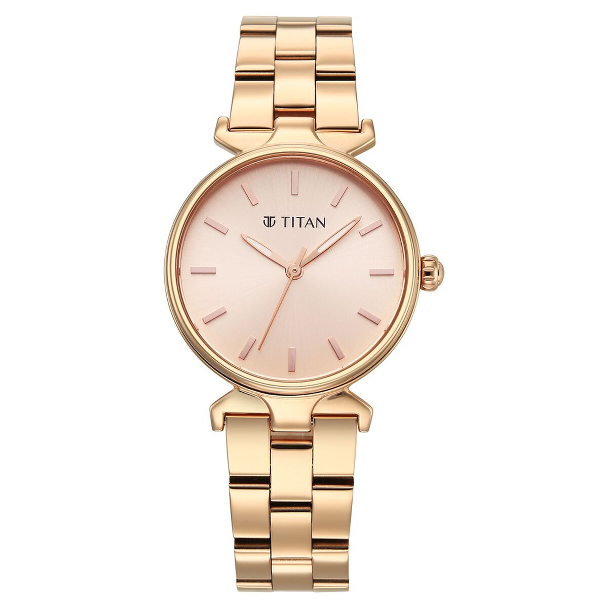 Titan Workday Edit Quartz Analog Pink Dial Rose Gold Stainless Steel Strap Watch For Women 1