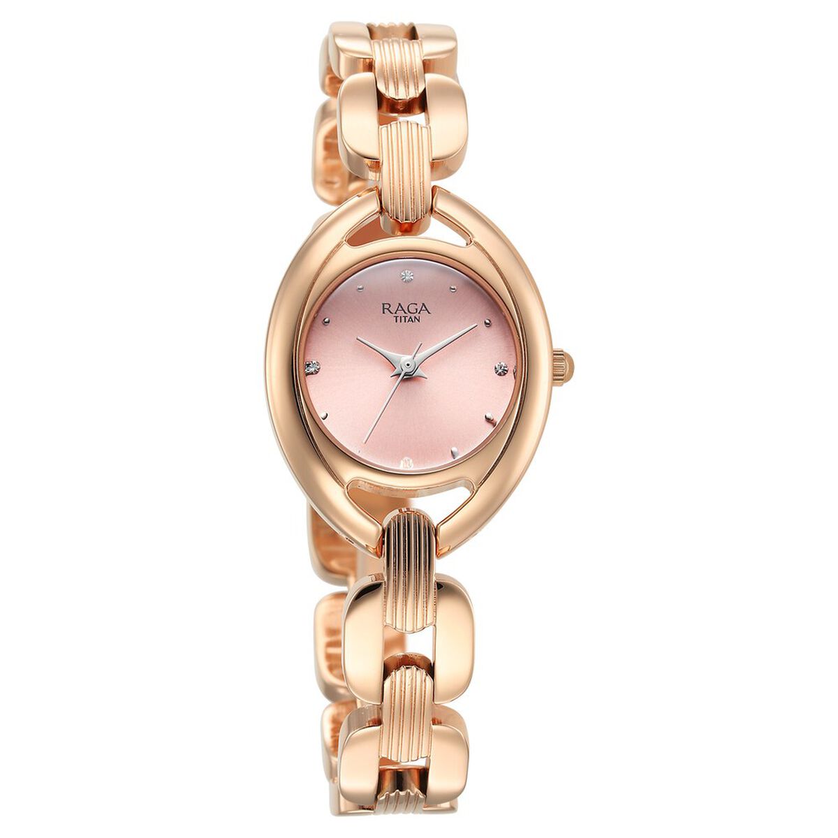 Titan Raga Showstopper Quartz Analog Pink Dial Metal Strap Watch For Women 2