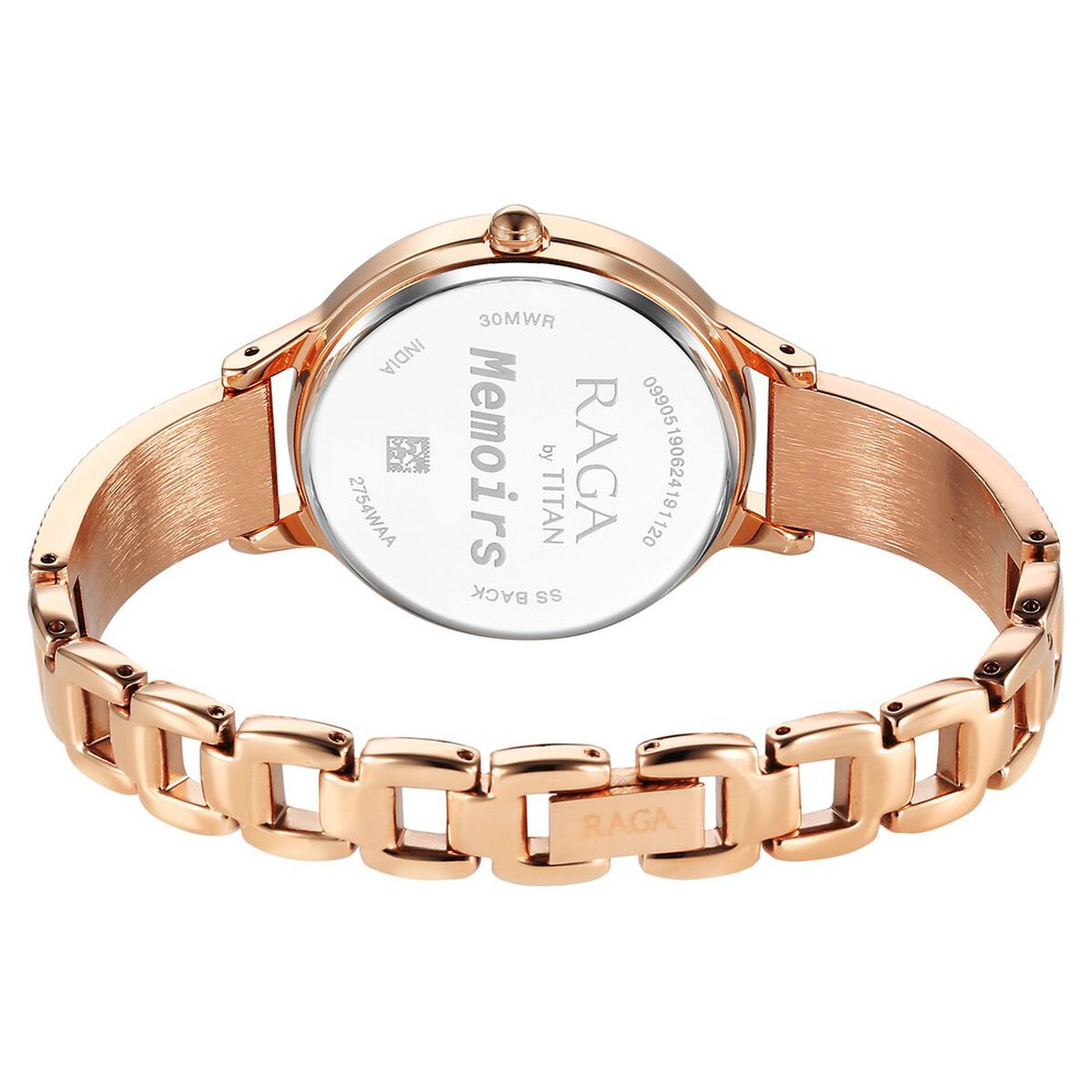Titan Raga Memoirs Quartz Analog White Dial With Rose Gold Color Metal Strap Watch For Women 5