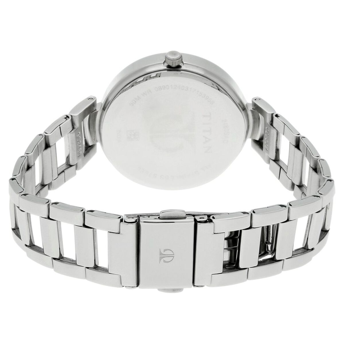 Titan Purple Quartz Multifunction Pink Dial Silver Stainless Steel Strap Watch For Women 4