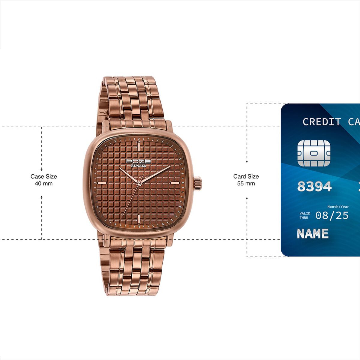 Sonata Poze Quartz Analog Brown Dial Brown Colour Stainless Steel Strap Watch For Men 4