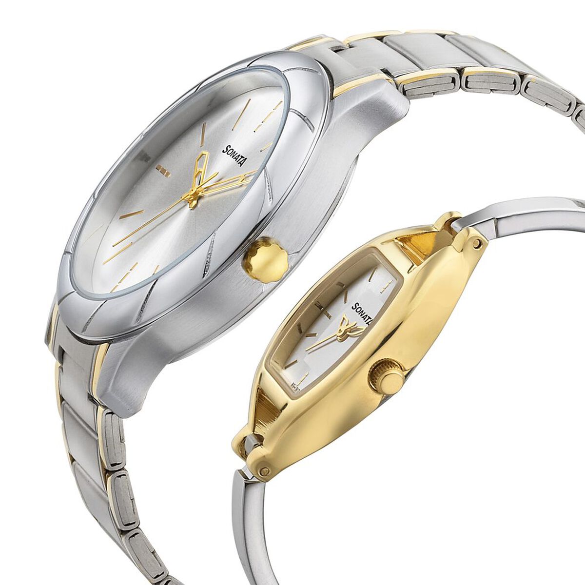 Sonata Quartz Analog Silver Dial Stainless Steel Strap Watch for Couple 3