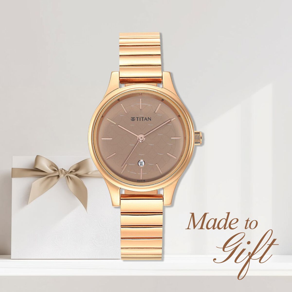 Titan Karishma Brown Dial Metal Strap Watch for Women 1