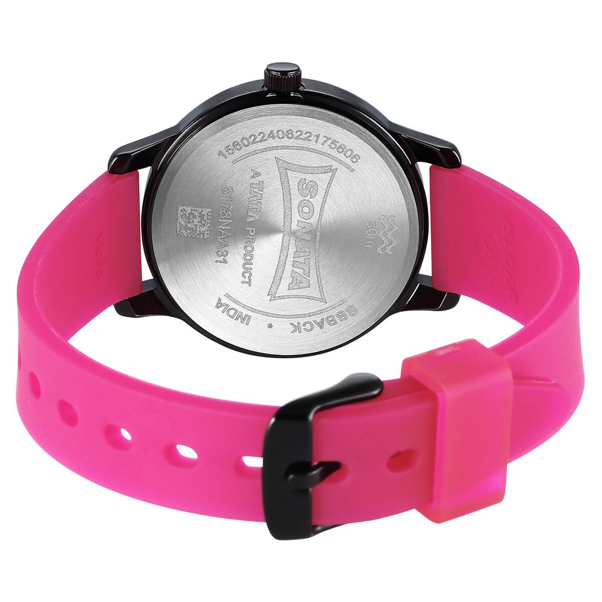 Sonata Splash Black Dial Women Watch With Plastic Strap 3