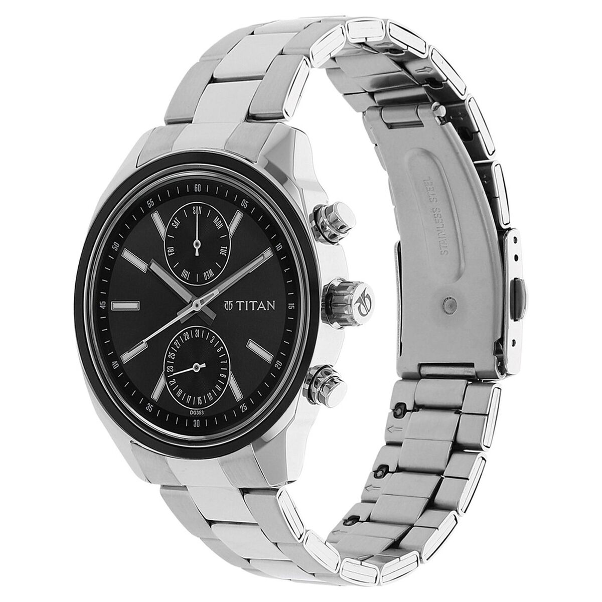 Titan Men's Metropolitan Luxe: Multifunction dark grey Dial with Two-Tone Stainless Steel Bracelet Watch 2