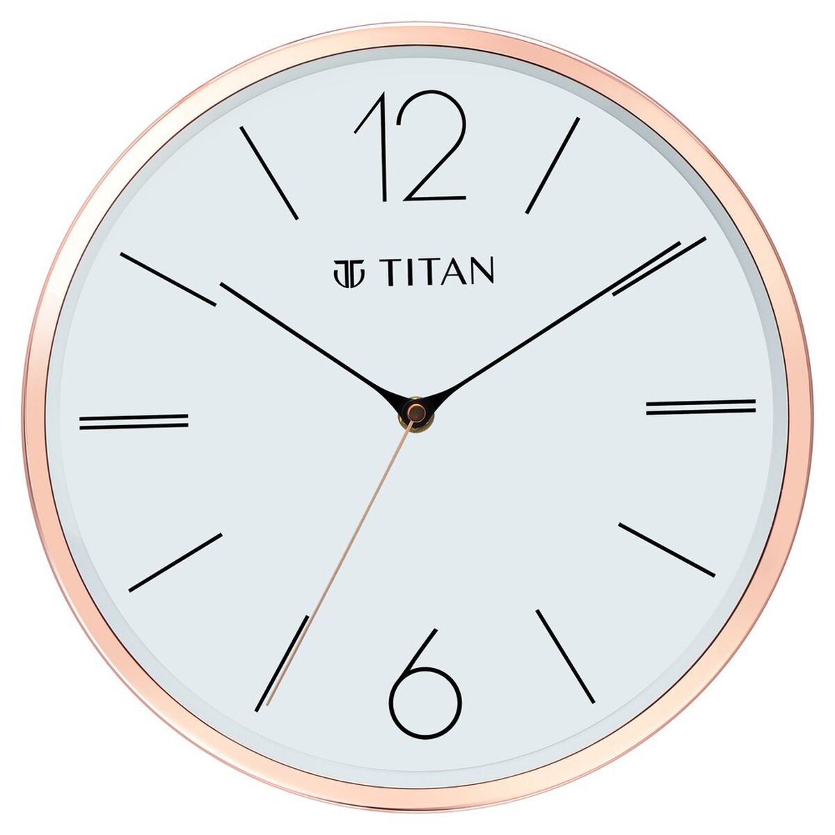 Titan Metallic Wall Clock White Dial Silent Sweep Technology with size 30 cm x 30 cm (Medium) 2