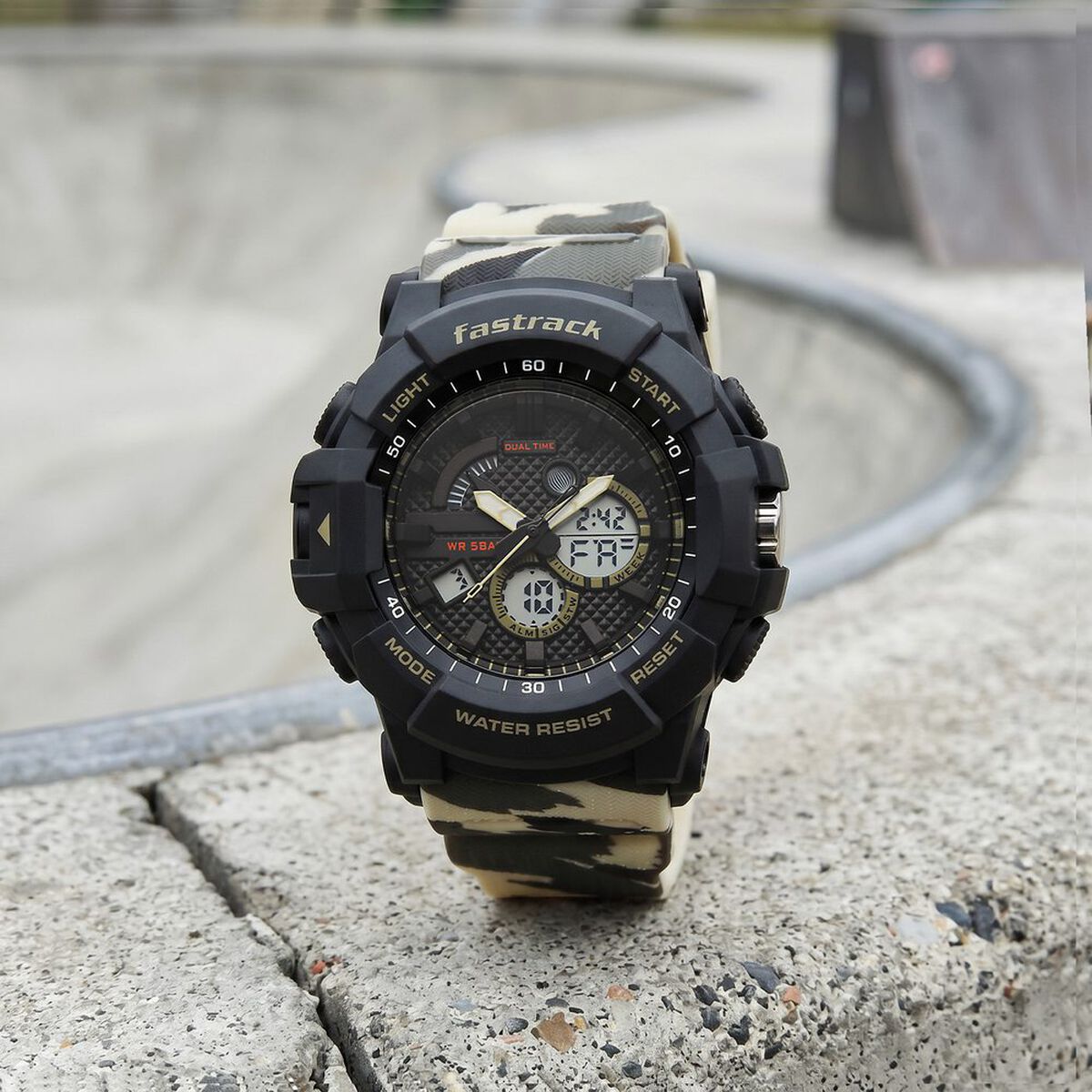 Fastrack Streetstyle Ana Digi watch with Camoflage look for Guys 1