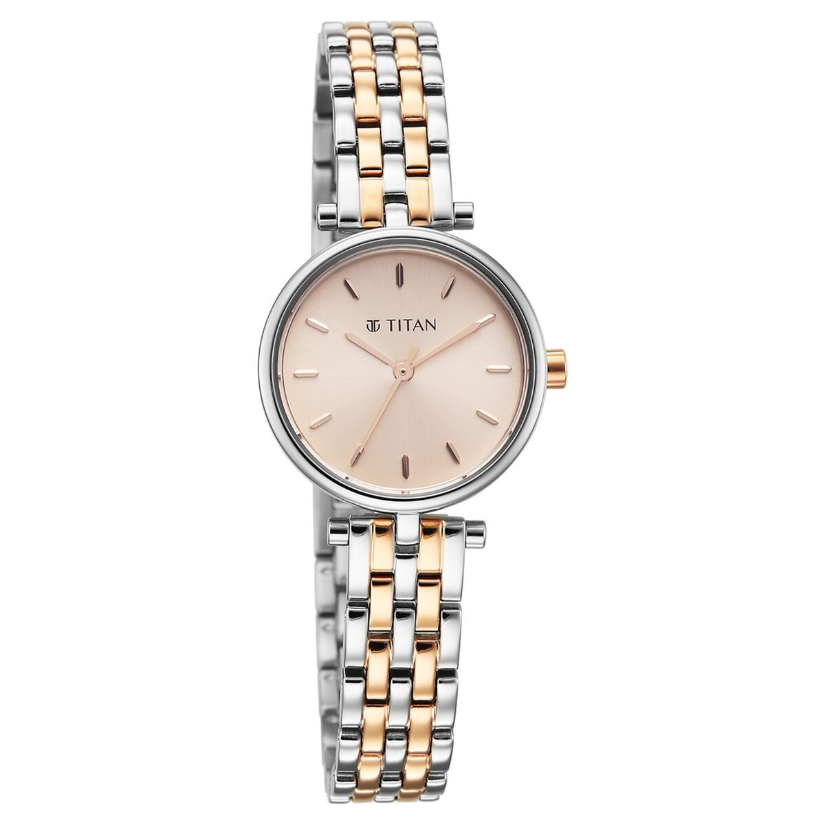 Titan Workday Edit Quartz Analog Pink Dial Two Toned Stainless Steel Strap Watch For Women 2