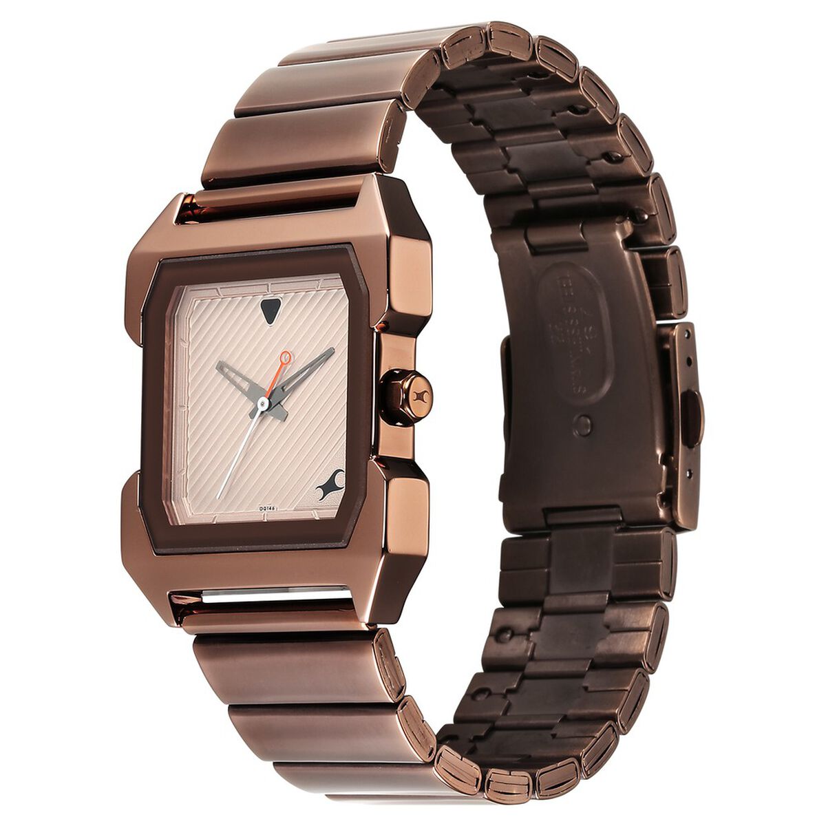 Fastrack Pulse Quartz Analog Beige Dial With Brown Colour Stainless steel Strap Watch for Guys 3