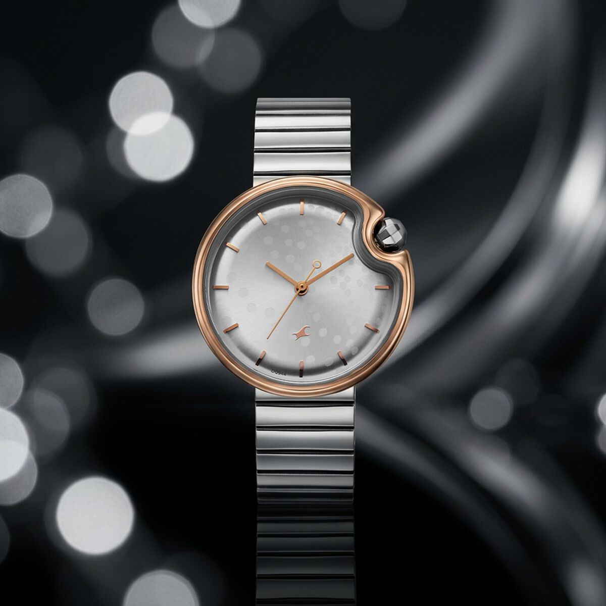 Fastrack Groove Analog with Silver Dial Silver Metal Strap Watch for Girls 1