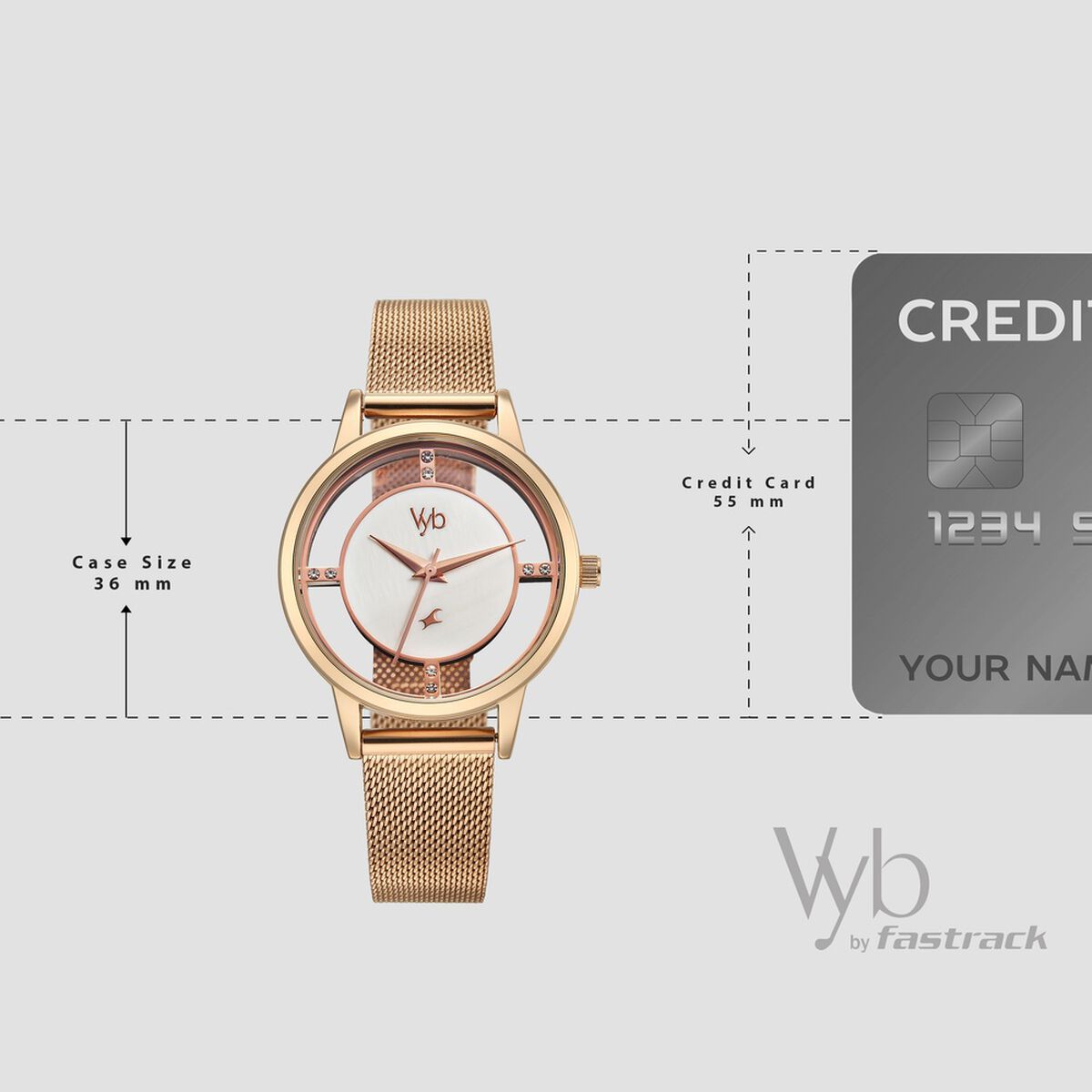 Vyb Runway By Fastrack Quartz Analog White Dial Rose Gold Stainless Steel Strap Watch For Girls 4