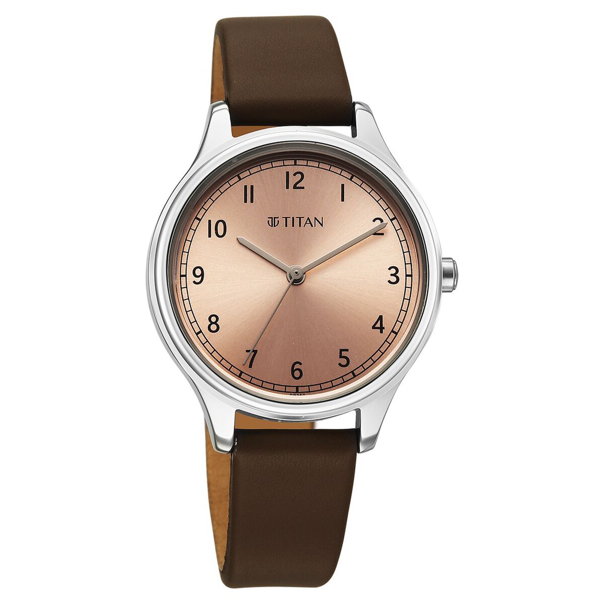 Titan Workwear Quartz Analog Rose Gold Dial Brown Colour Leather Strap Watch For Women 2