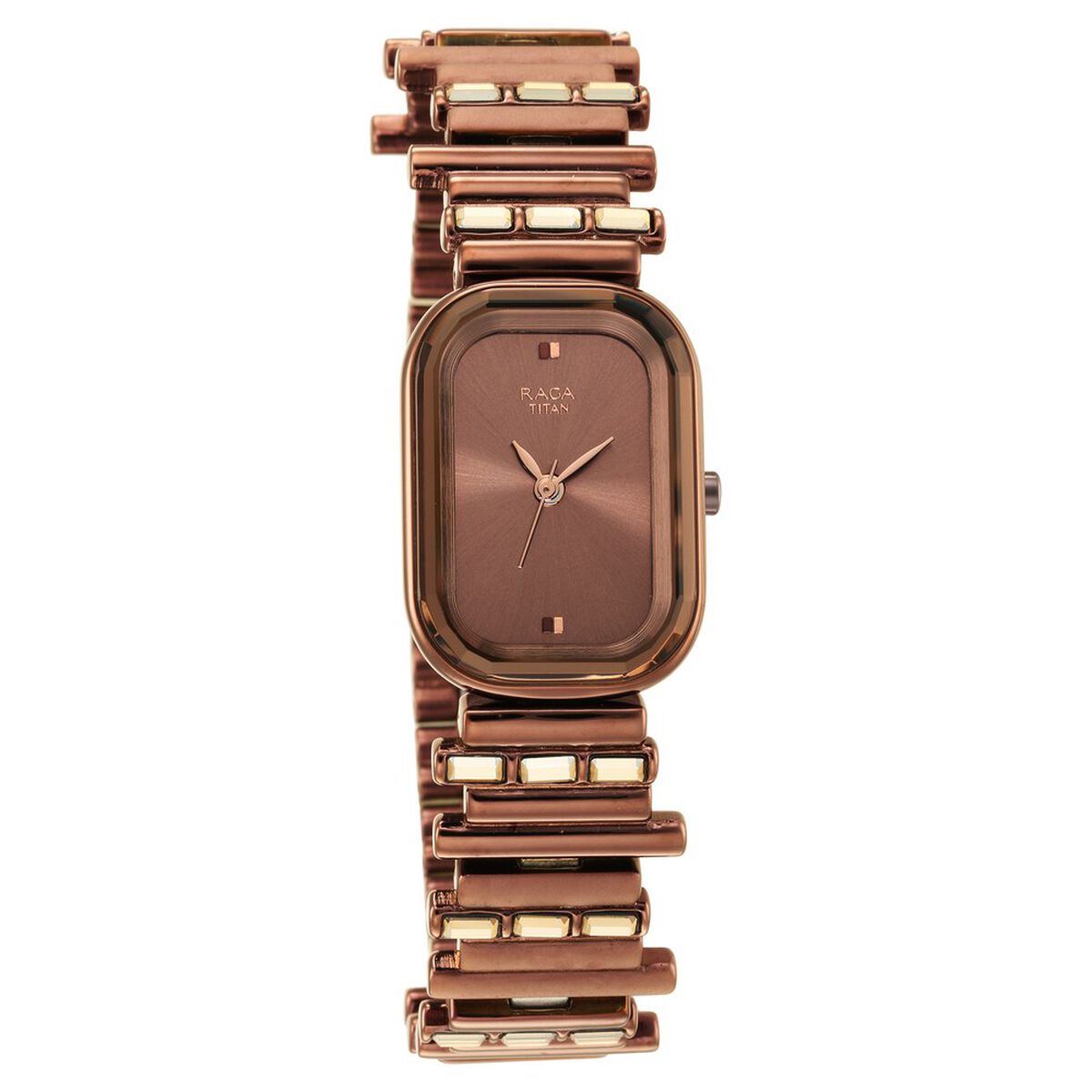 Raga Women's Love all: Elegant Oval Brown Dial & Metal Strap Watch 2