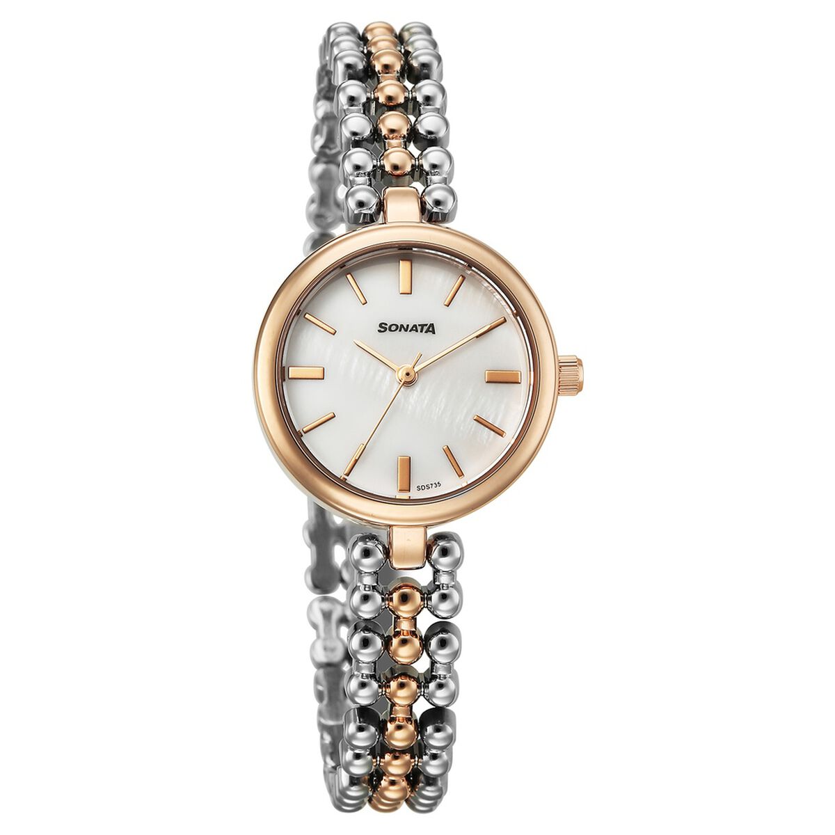 Sonata Festive Quartz Analog White Dial Metal Strap Watch For Women 1