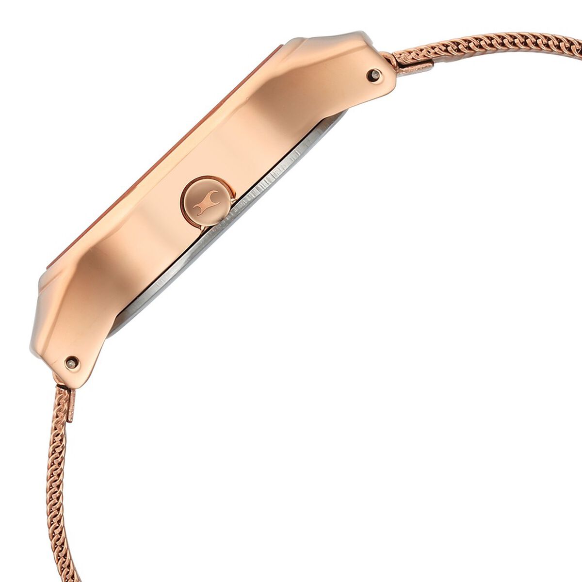 Fastrack Snob X Rose Gold Dial Stainless Steel Strap Watch for Girls 5