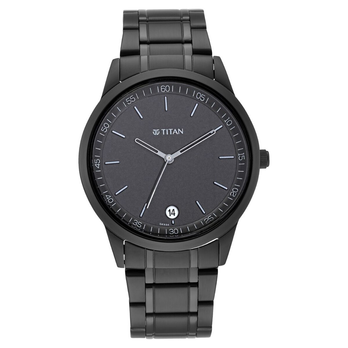 Titan Minimals Quartz Analog with Date Black Dial Black Metal Strap Watch For Men 2