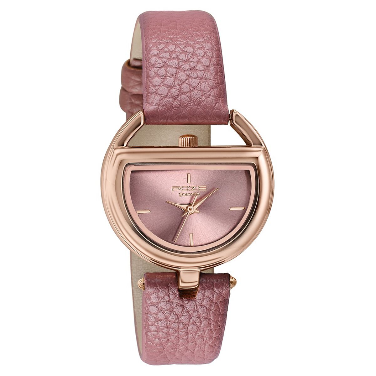 Poze By Sonata Quartz Analog Pink Dial Pink PU Leather Strap Watch For Women 3