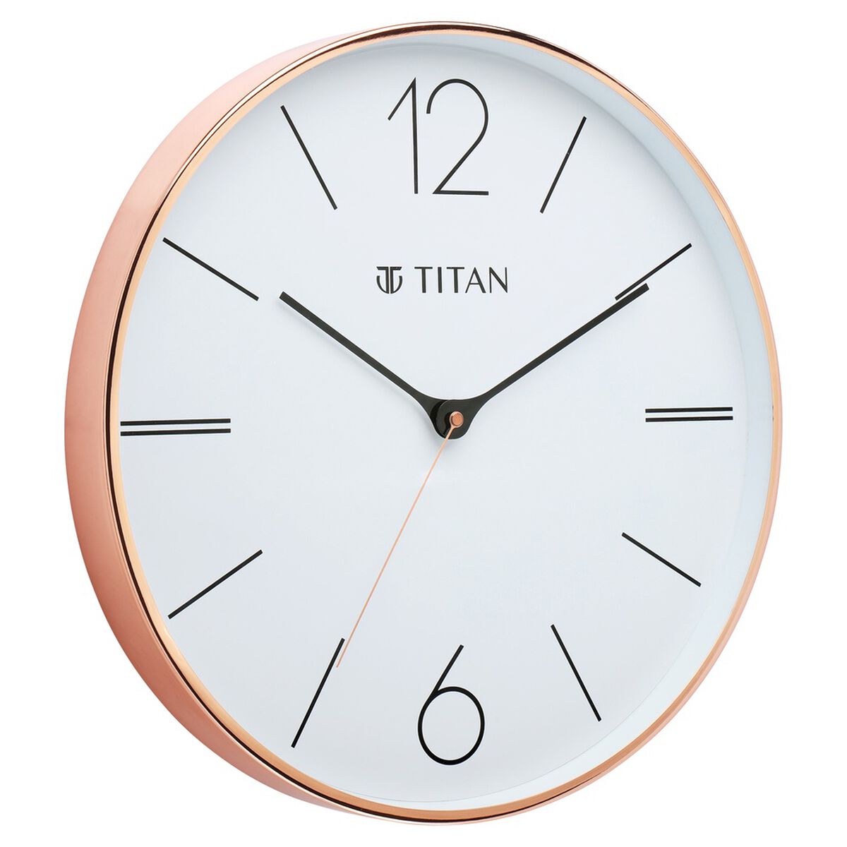 Titan Metallic Wall Clock White Dial with Rose Gold Sleek frame and Silent Sweep Technology - 40.0 cm x 40.0 cm (Large) 3